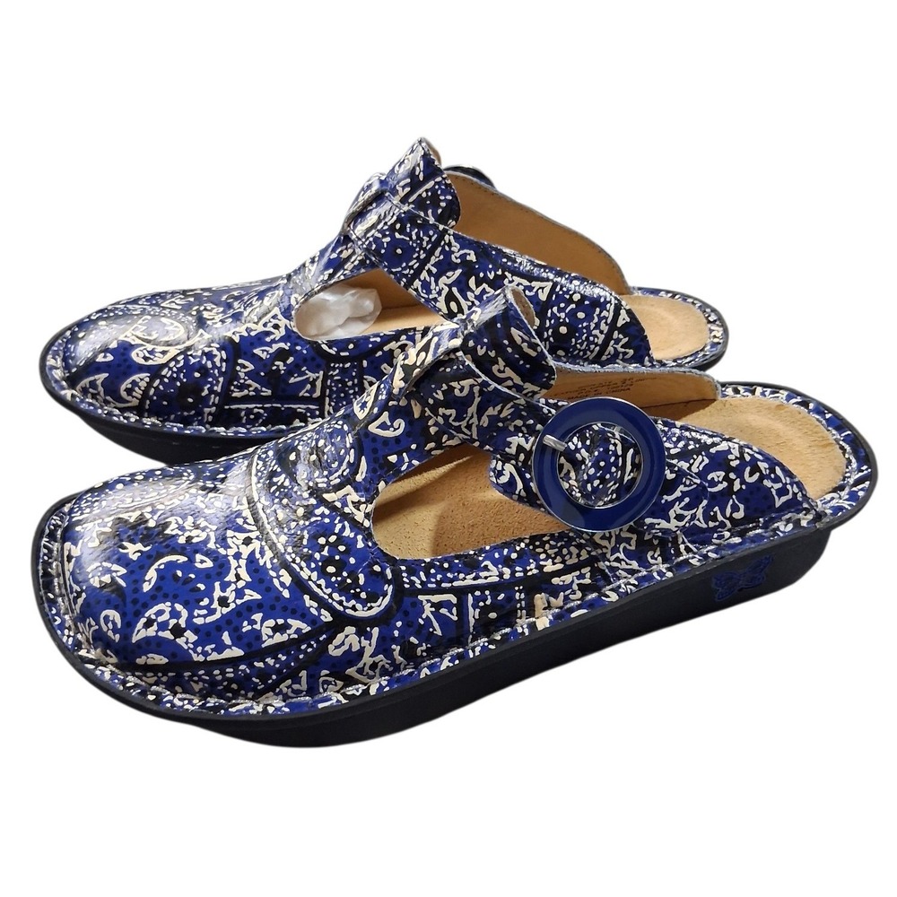 Alegria Leather Classic‎ Clogs Women's size 6-6½ Slip-On Comfort Paisley Shoes